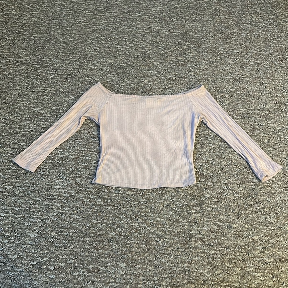 Tan ribbed crop top